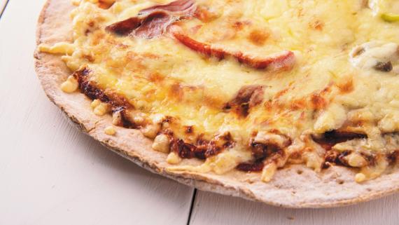 Gluten Free Pizza with Pork oregano meat & Yellow cheese